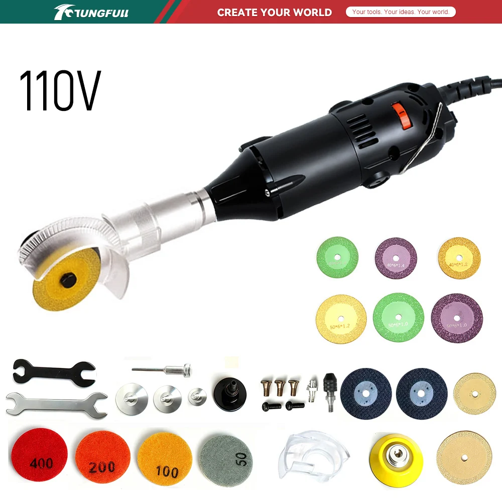 Diy Automation - TUNGFULL 110V Mini-Winkelschleifer, elektrische Poliermaschine, tragbares